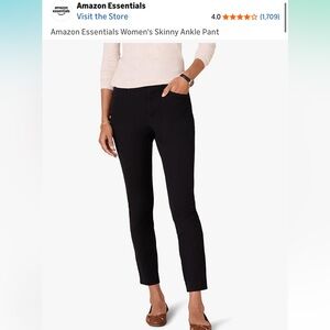 Amazon Essentials Women's Black Ankle Pants NWT 10